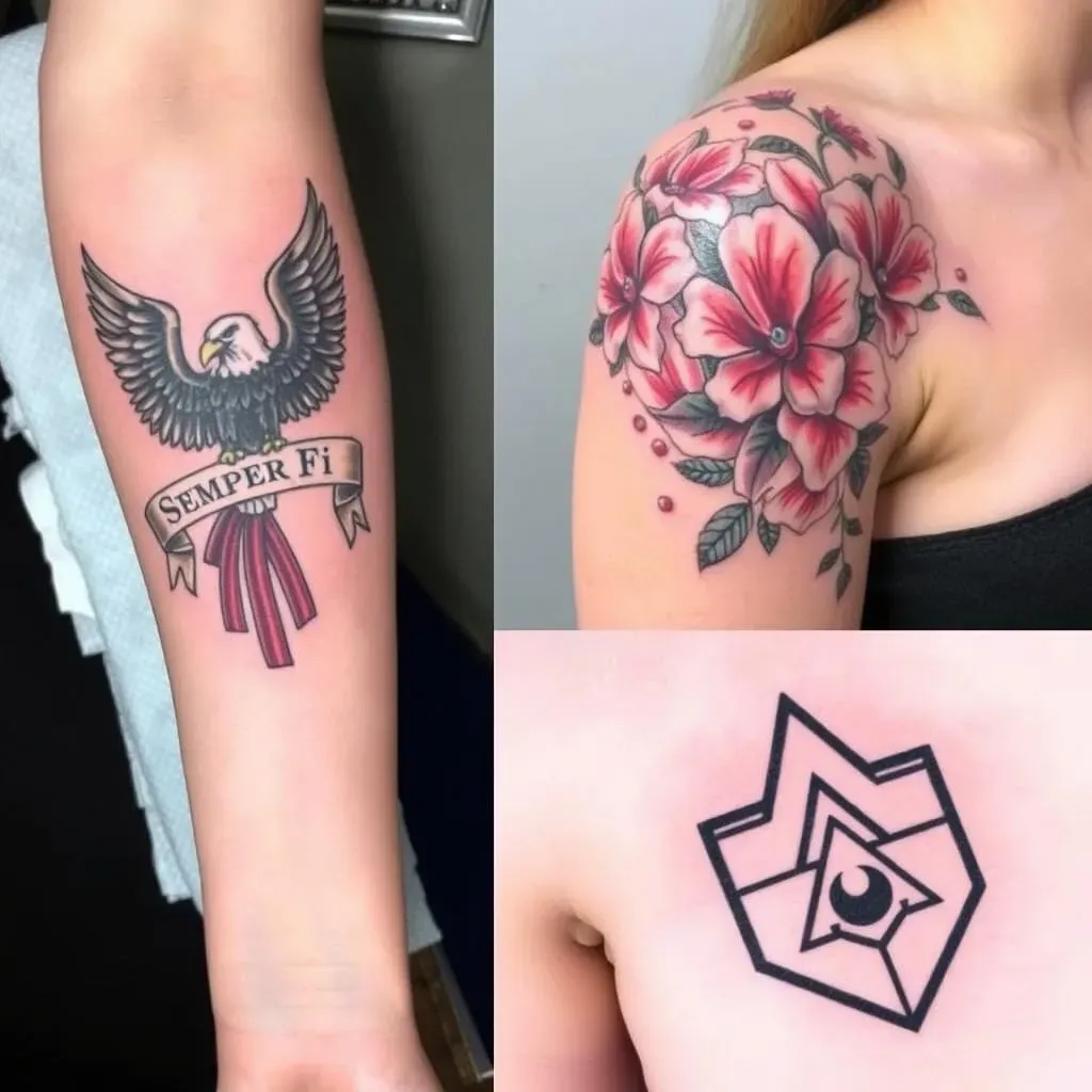 Showcasing Female Military Tattoo Designs: Placement and Art Styles
