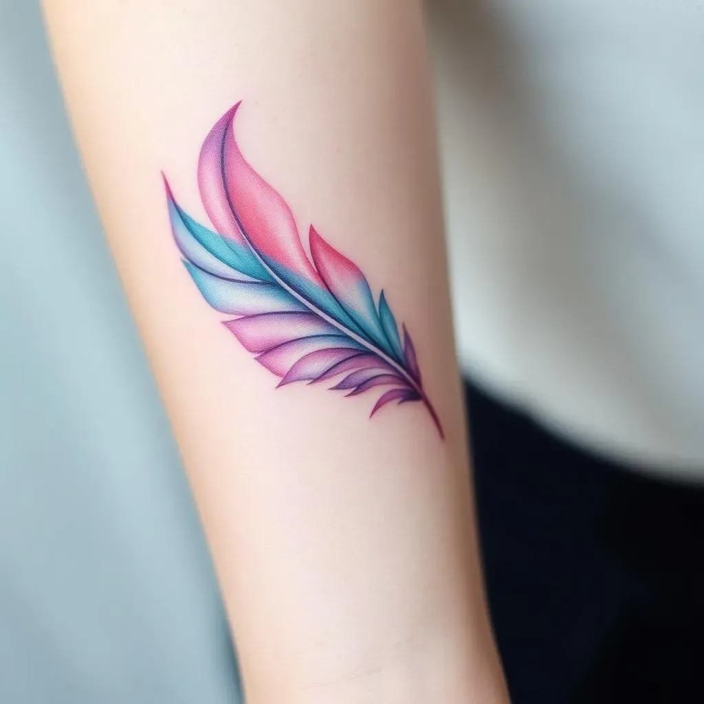 The Allure of Watercolor Feather Tattoos for Women