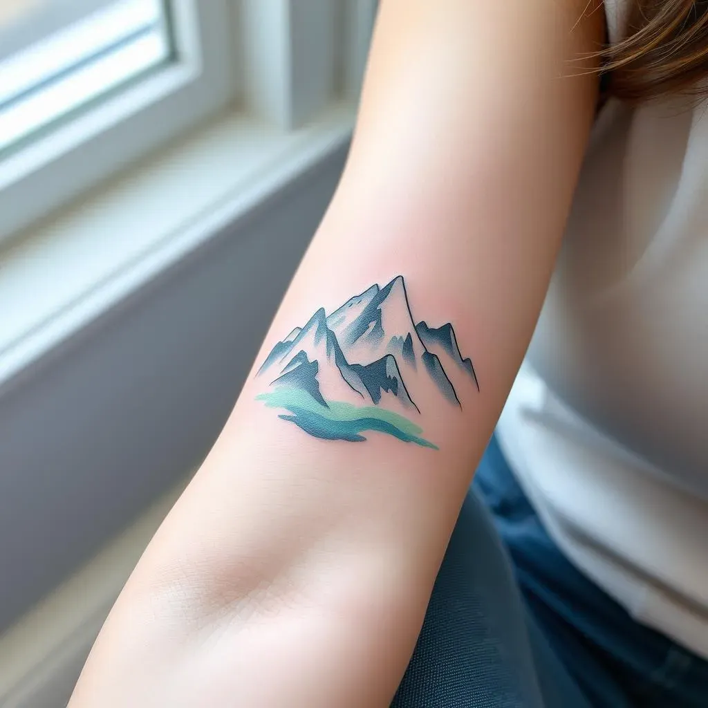 The Allure of Watercolor Mountain Tattoos for Women