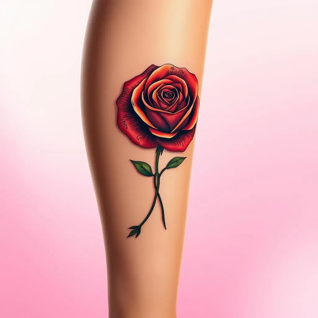 The Pain Factor and Aftercare for Leg Tattoos for Women Roses