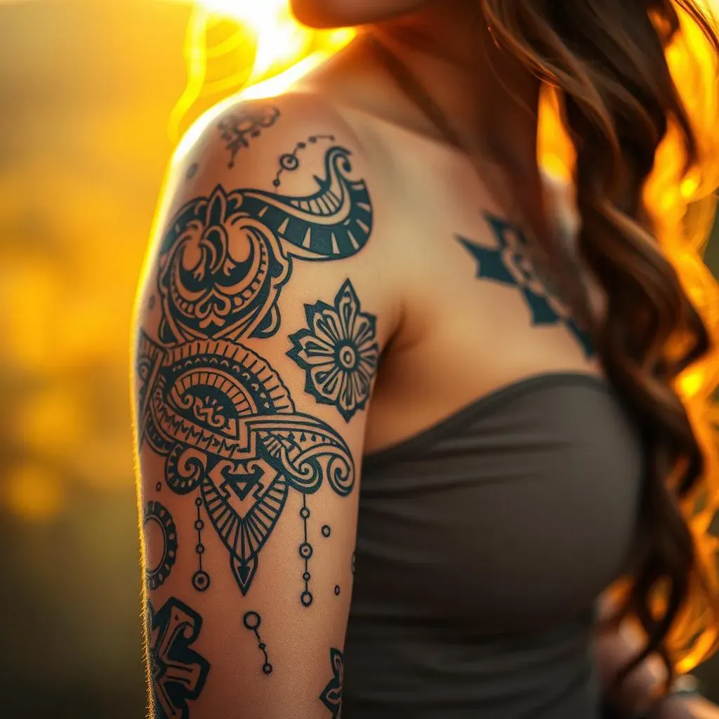Tribal & Cultural Quarter Sleeve Tattoo Inspiration for Her