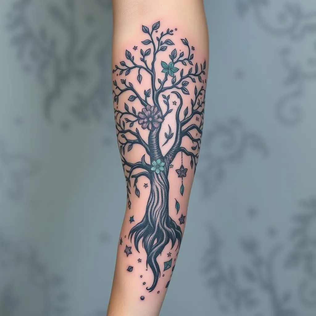 Unique Family Tree Sleeve Tattoo Ideas