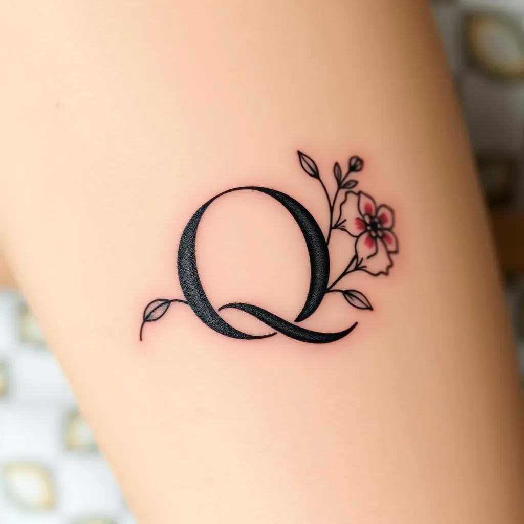 Unique Q Letter Tattoo Designs