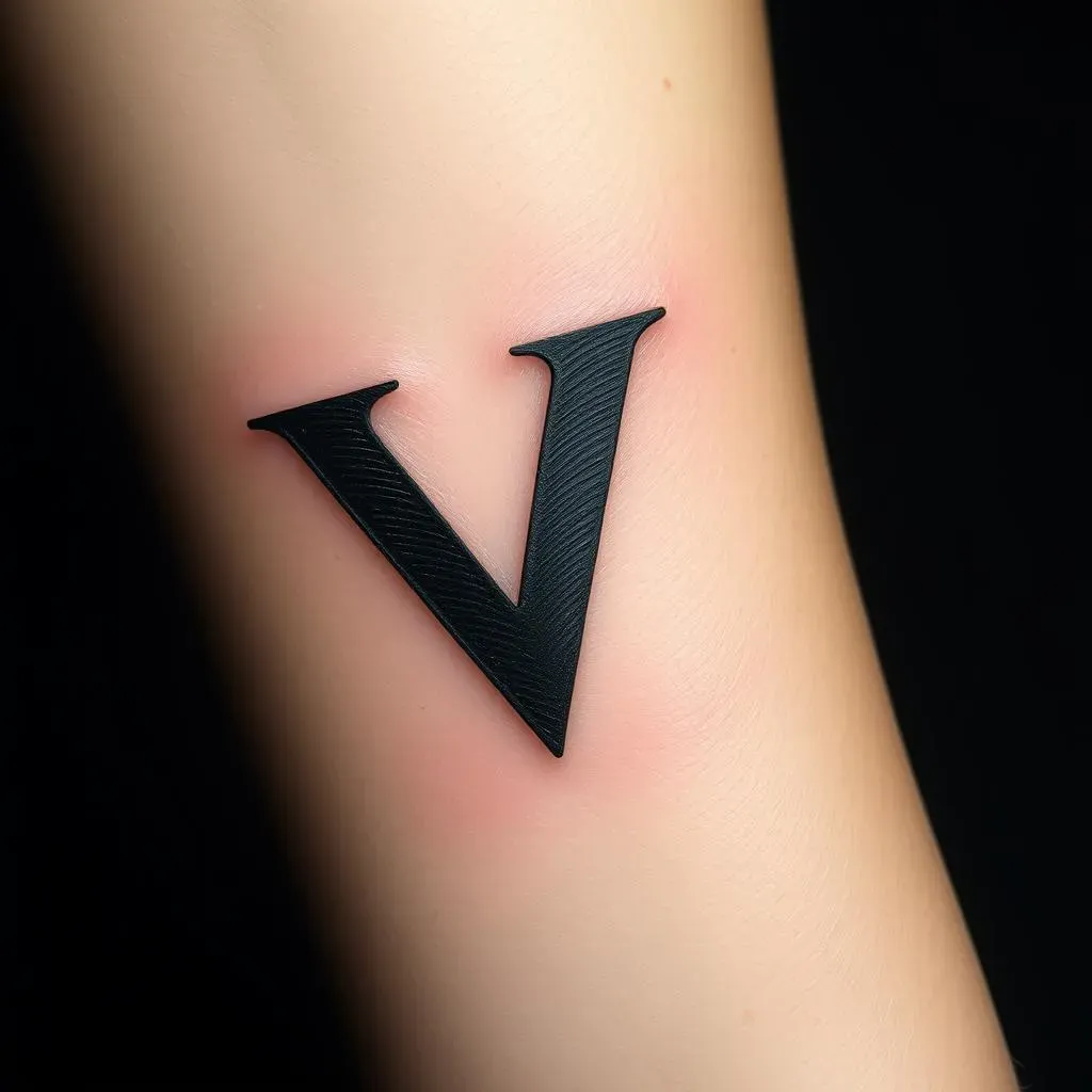 V Letter Tattoo Ideas: Simple and Bold