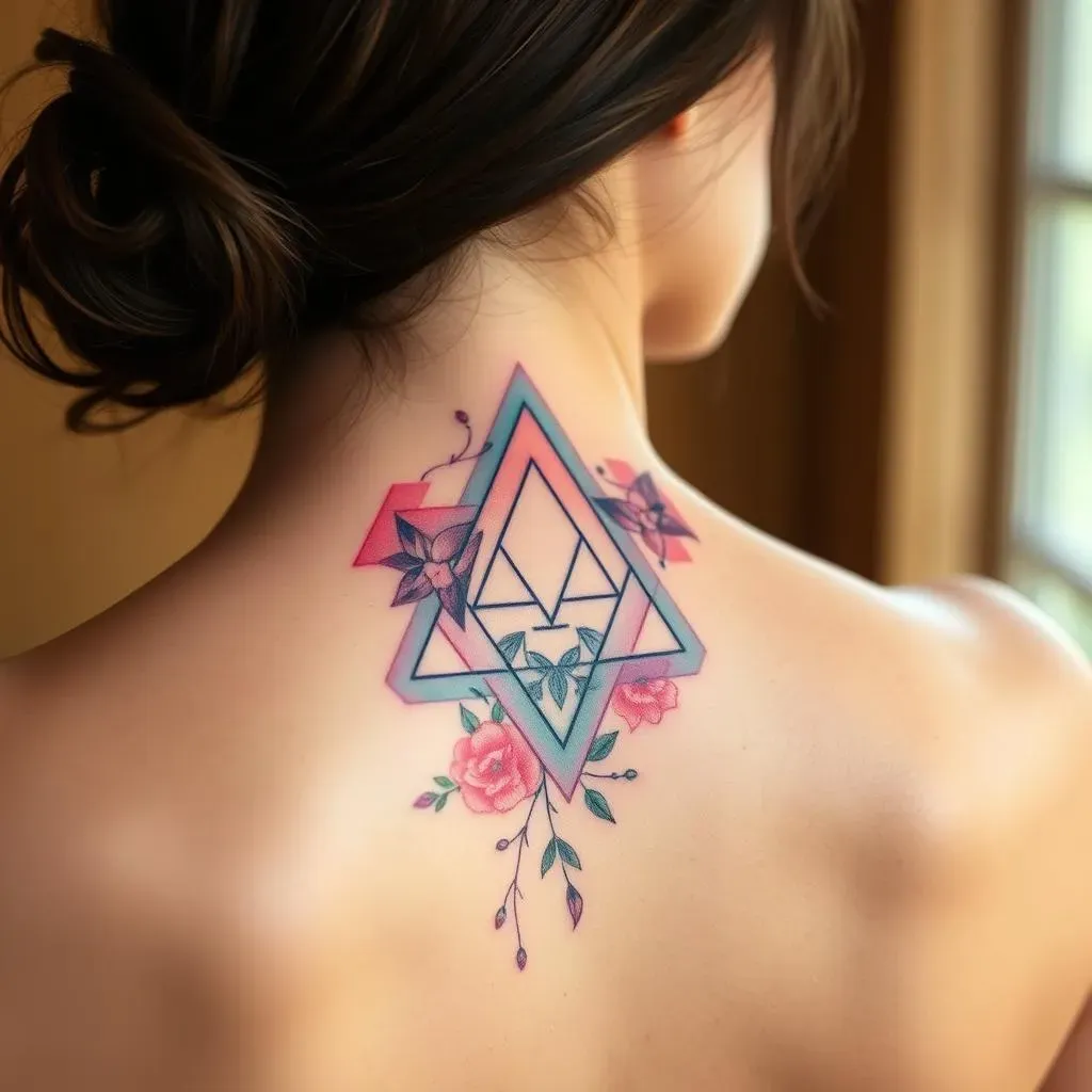 Amazing Watercolor Geometric Tattoos for Women