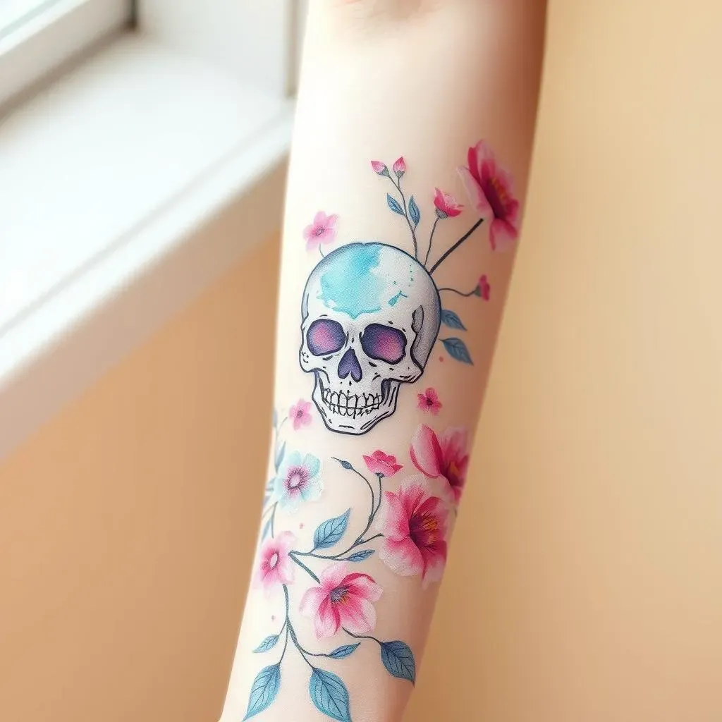 Amazing Watercolor Skull Tattoos for Women